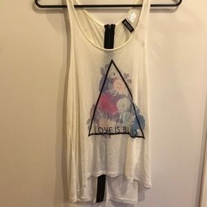 High-low floral tank top